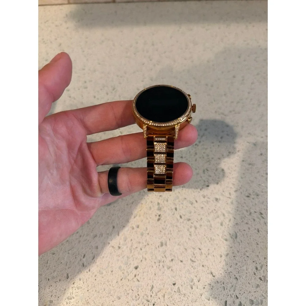 Fossil Q Venture HR Gen 4 DW7F1 Rose Gold Smartwatch Crystal Bezel Charger